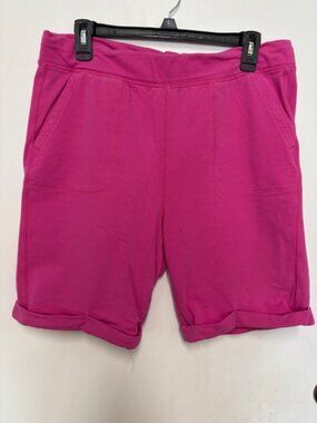 d&co Active Womens Cotton Hot Pink Pocket Stretch Shorts. Sz. M